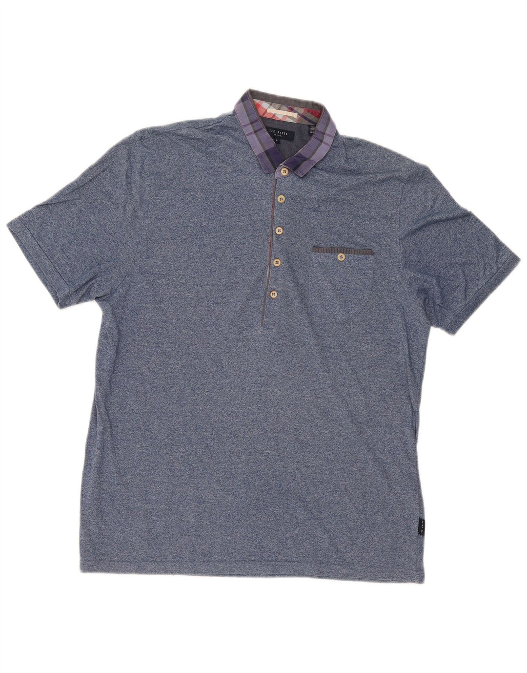 Ted Baker Polo Homme Taille 6 2XL Bleu Moucheté Coton