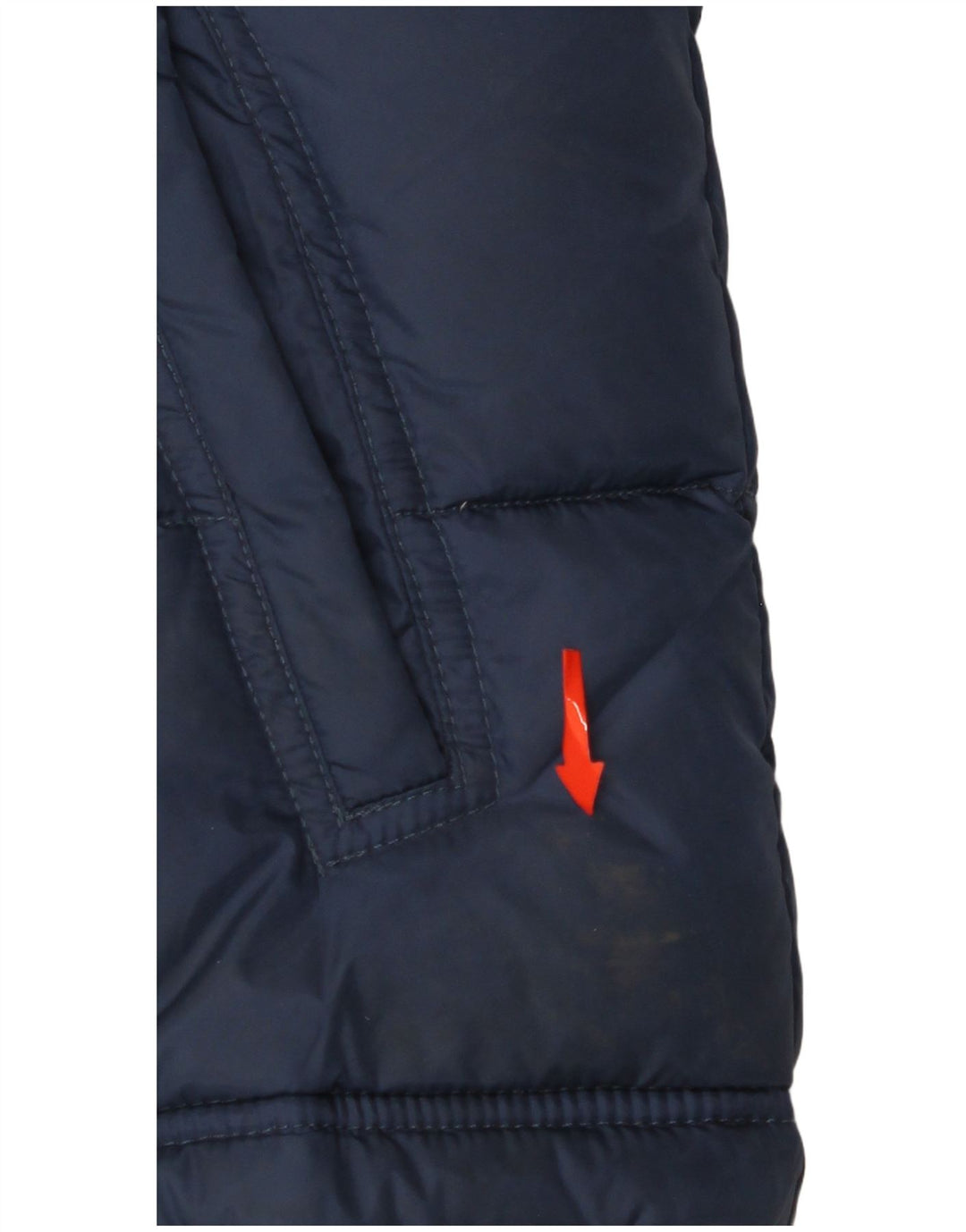 BENETTON Gilet rembourré à capuche pour garçon 11-12 ans 2XL Bleu marine Polyamide