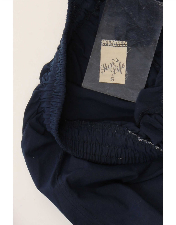 vintage Womens Full Survêtement UK 10 Petit Bleu Marine Géométrique Polyamide