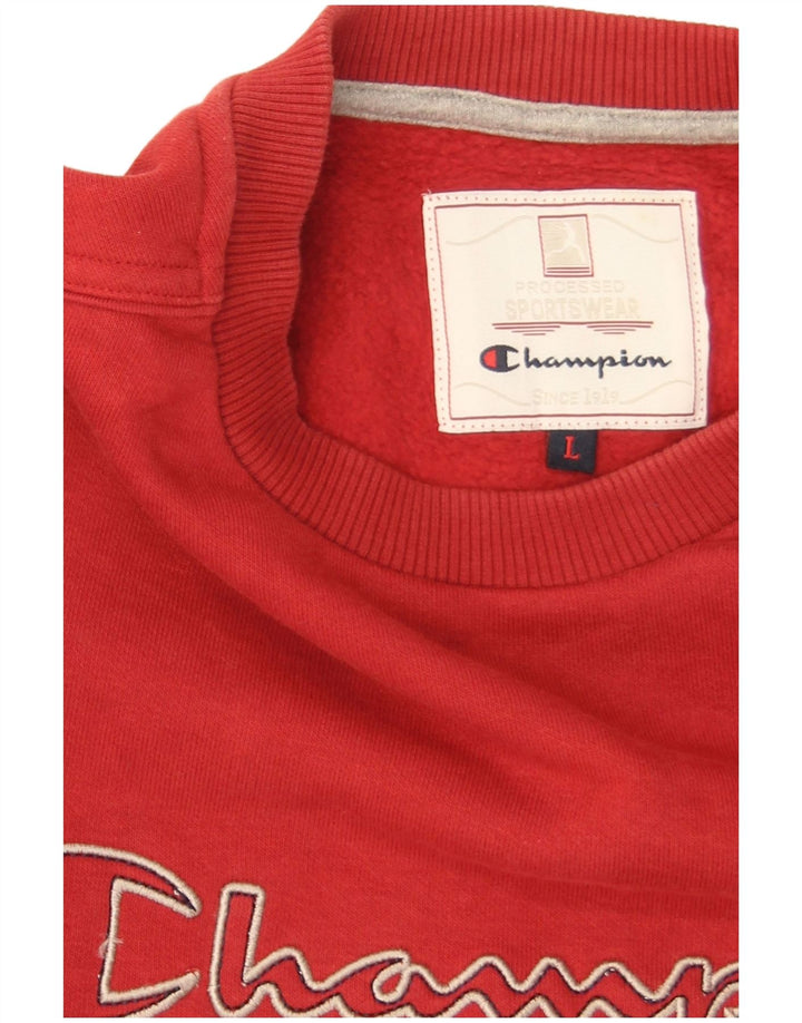 Champion Sweat-shirt graphique pour homme en coton rouge Taille L