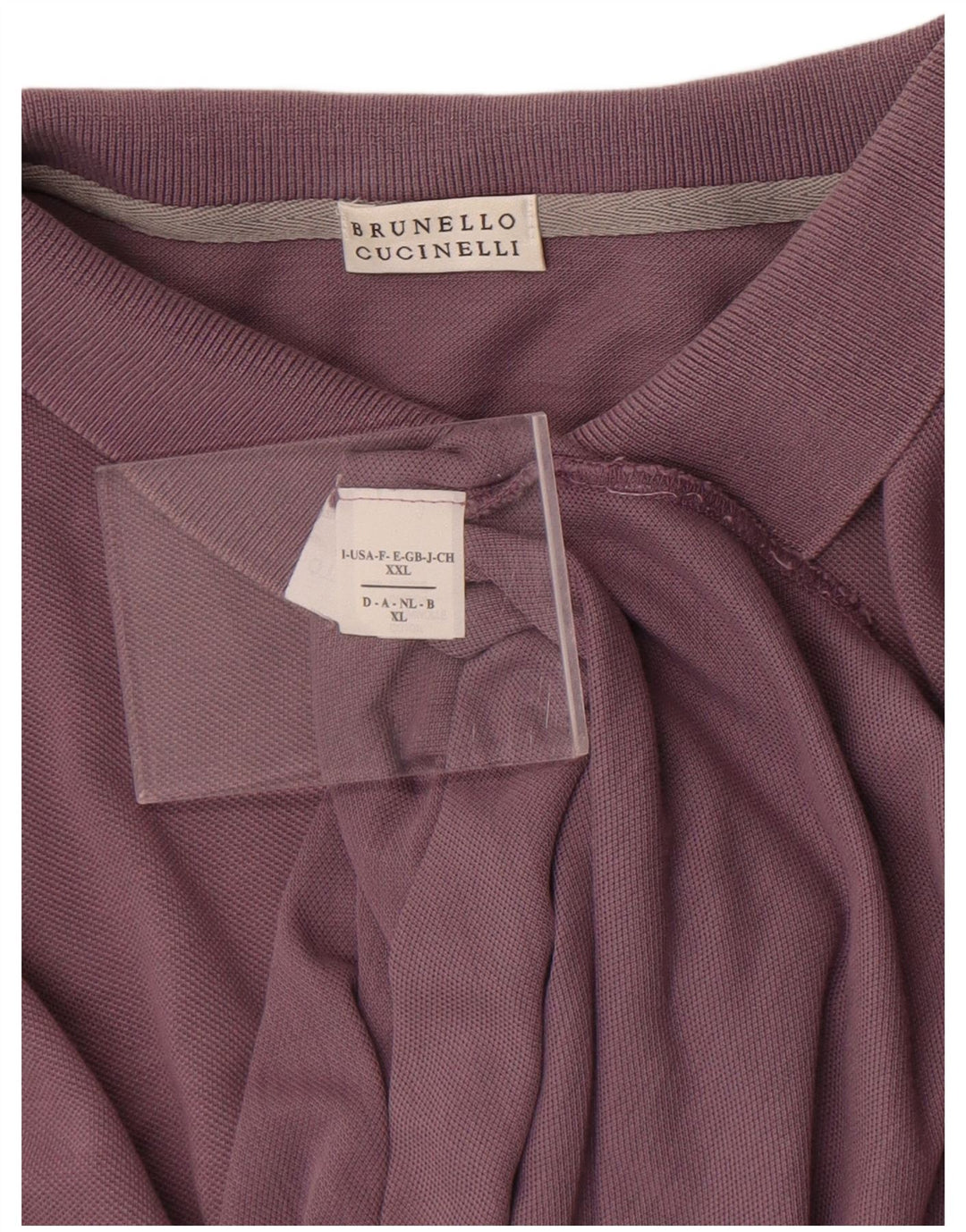 Brunello Cucinelli Polo Homme XL Violet Coton Classique