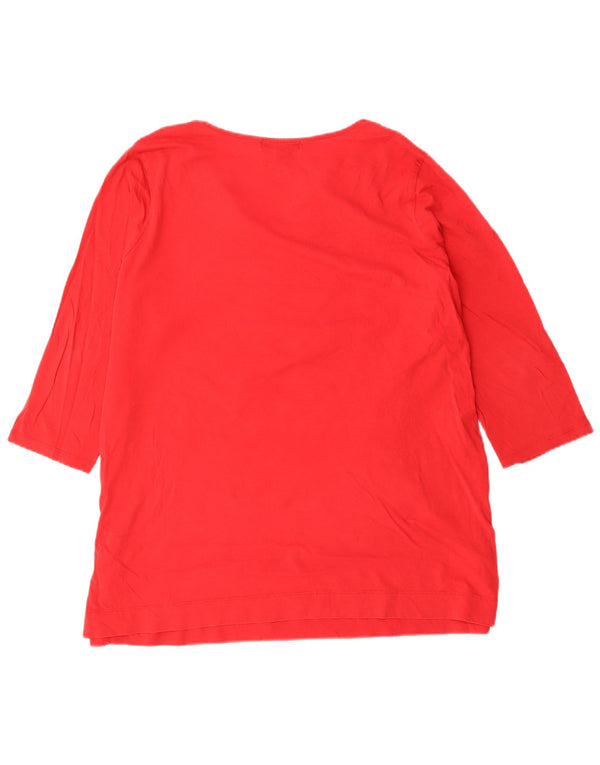Ralph Lauren Chemisier à manches 3/4 pour femme UK 20 2XL Rouge Coton