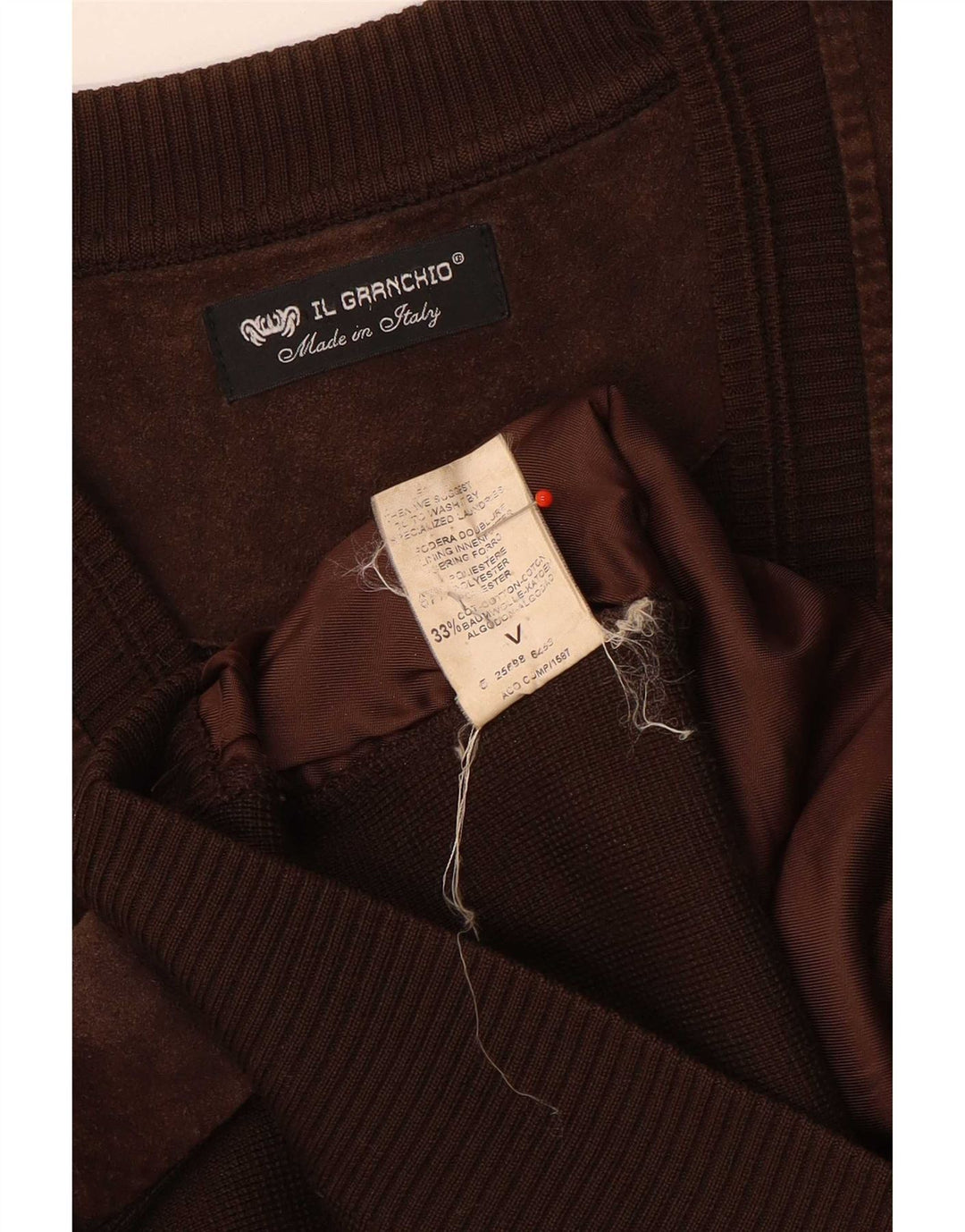 Il Granchio Cardigan en Daim pour Homme en Laine Marron Large