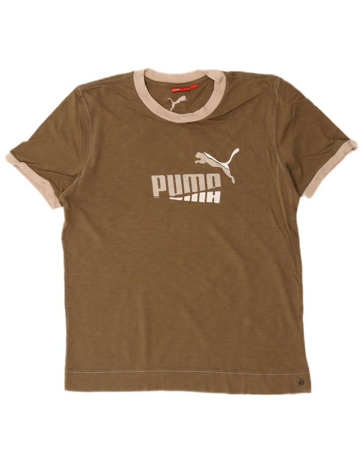 Puma T-Shirt Graphique Homme Marron Moyen Coton