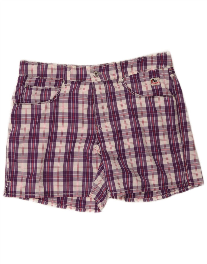 Roy Rogers Short de bain femme W34 grand violet à carreaux en polyamide