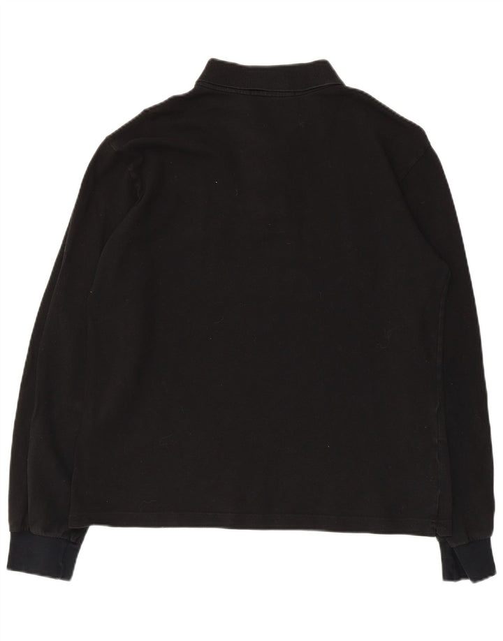 Fred Perry Polo à Manches Longues Homme Noir Moyen Coton