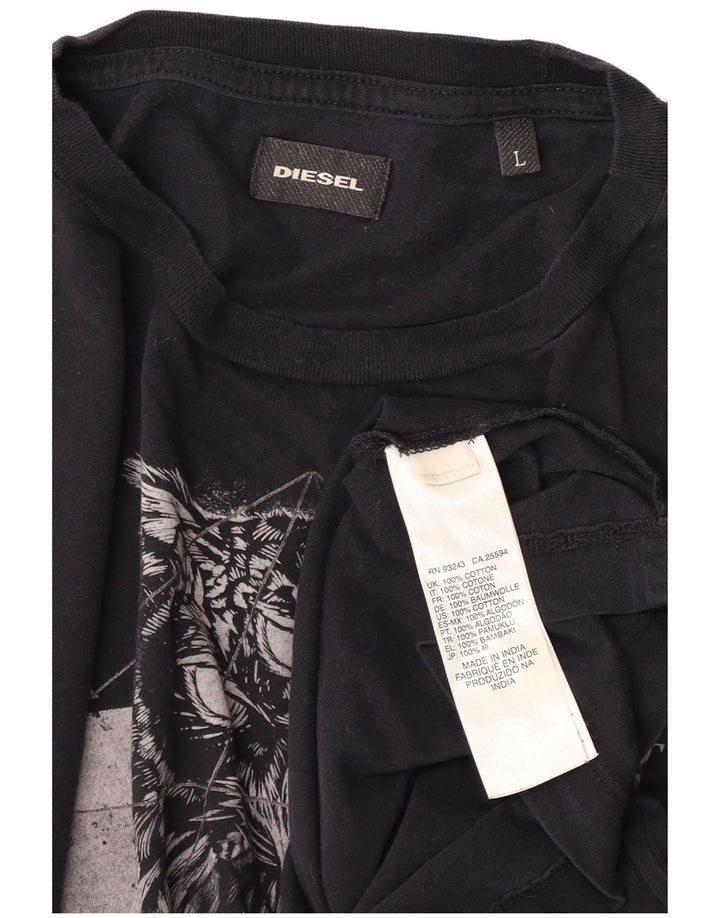 Diesel T-Shirt Graphique Homme Grand Bleu Marine