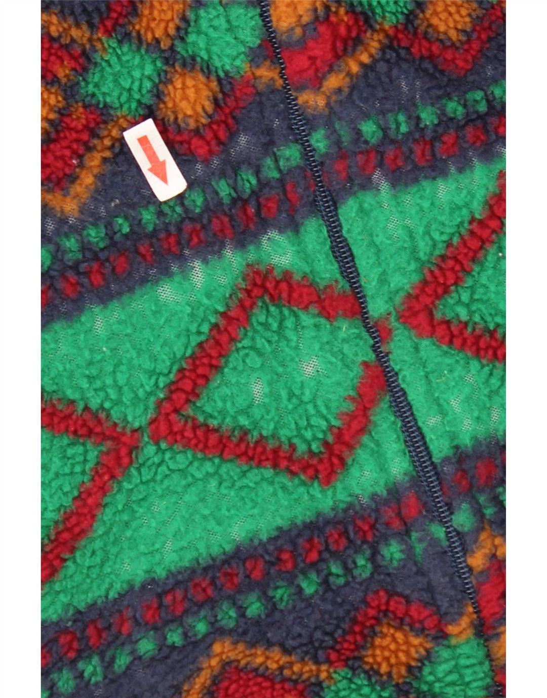vintage Mens Fleece Jacket UK 42 XL Multicolore Géométrique