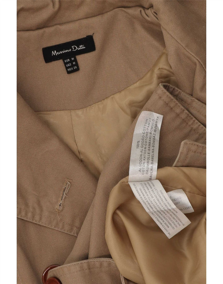 Massimo Dutti Trench-Coat Femme UK 14 Coton Beige Moyen