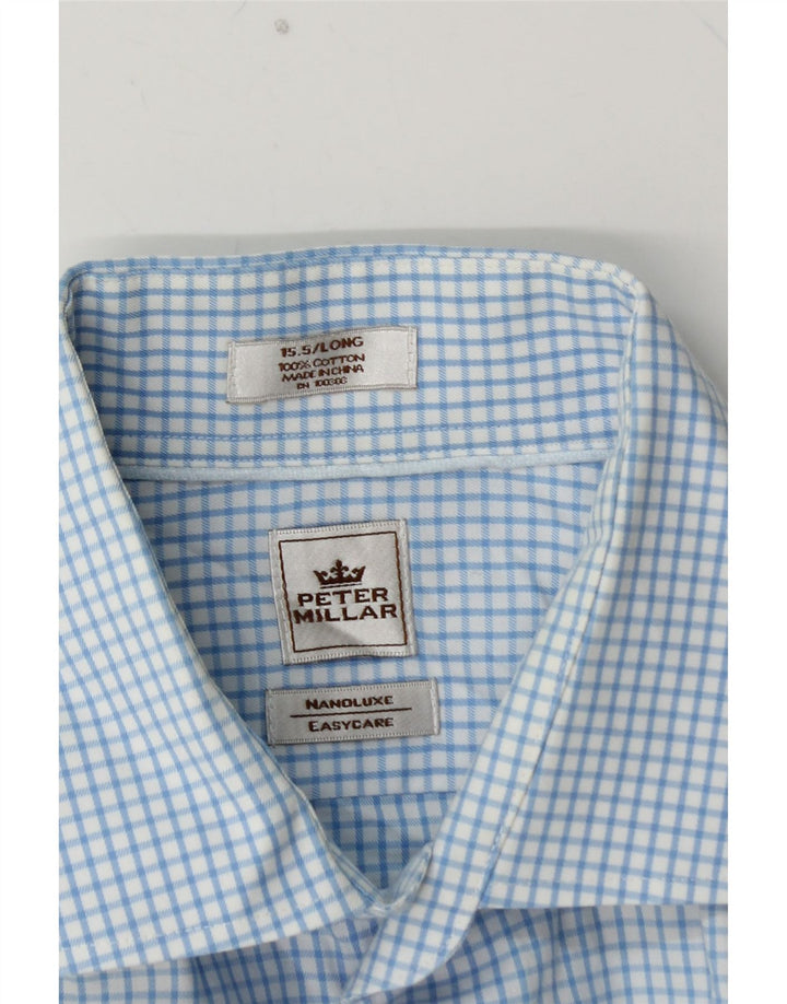 PETER MILLAR Chemise longue homme taille 15 5 coton vichy bleu moyen