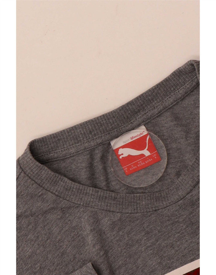 Puma T-shirt graphique pour homme, grand, gris