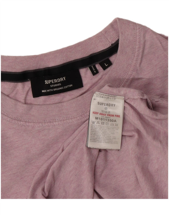 Superdry Homme T-Shirt Top Large Rose Coton