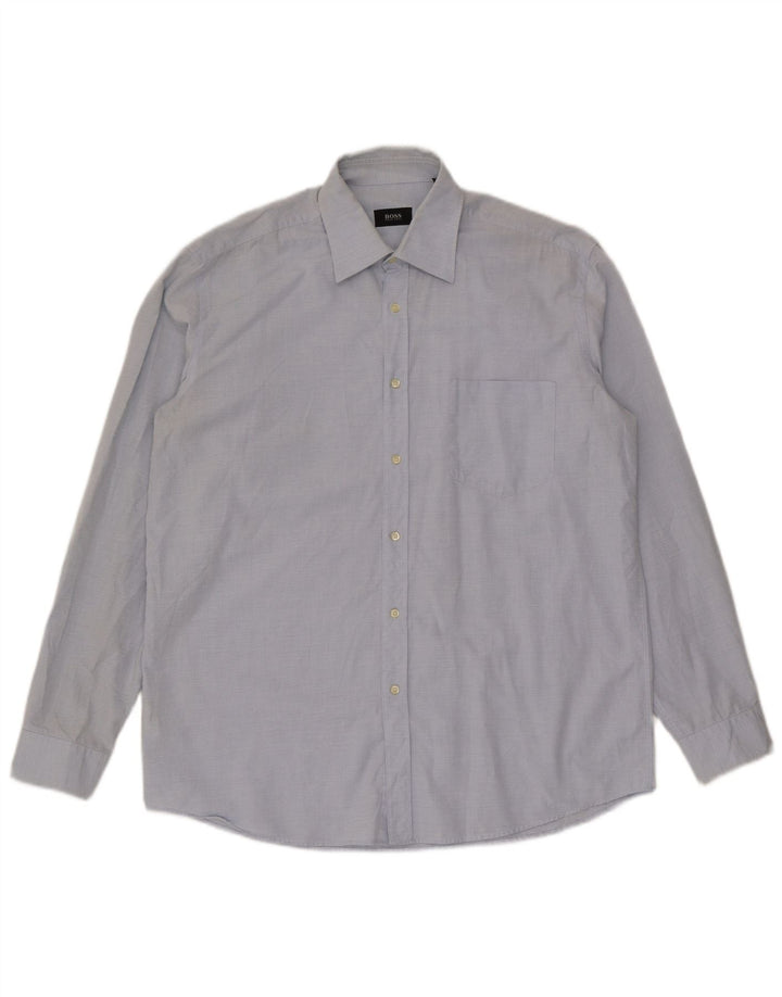 Hugo Boss Chemise Homme Taille 42 16 1/2 Grand Coton Bleu