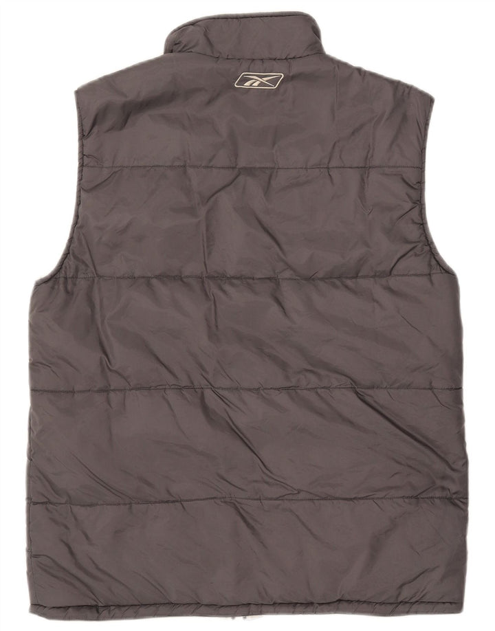 Reebok Gilet rembourré réversible pour femme UK 14 Large Gris