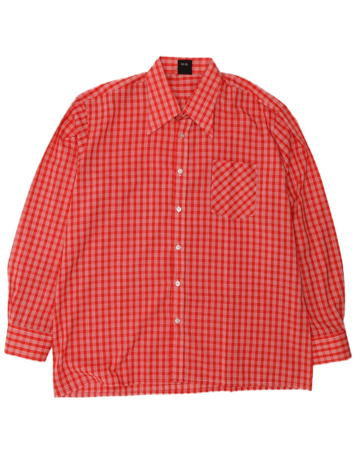 Chemise homme vintage XL Rouge Check Polyester