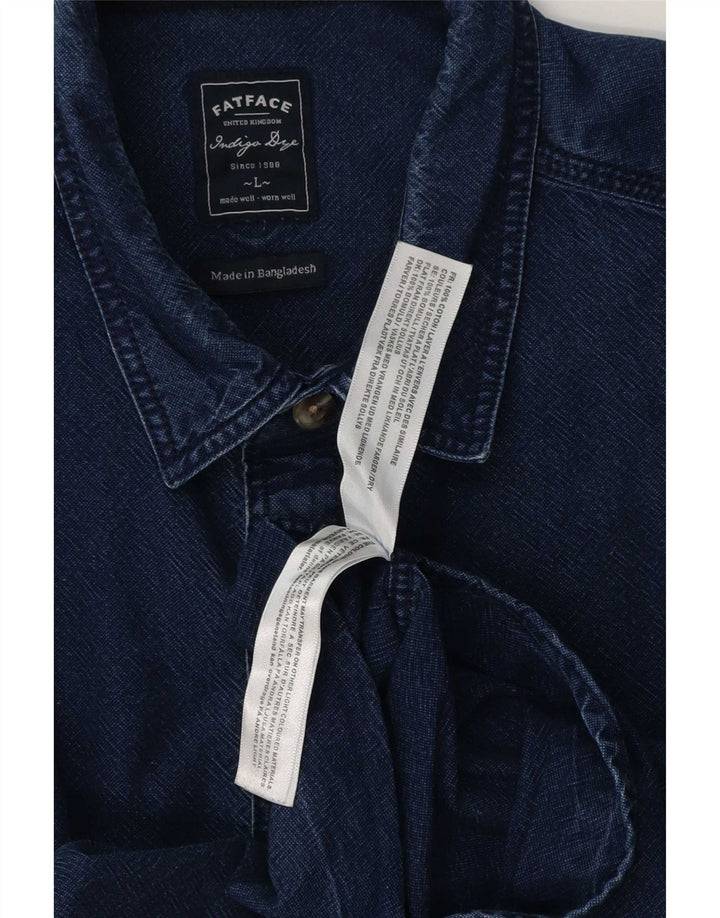 Chemise en Jean Homme Fat Face Large Bleu Marine Coton