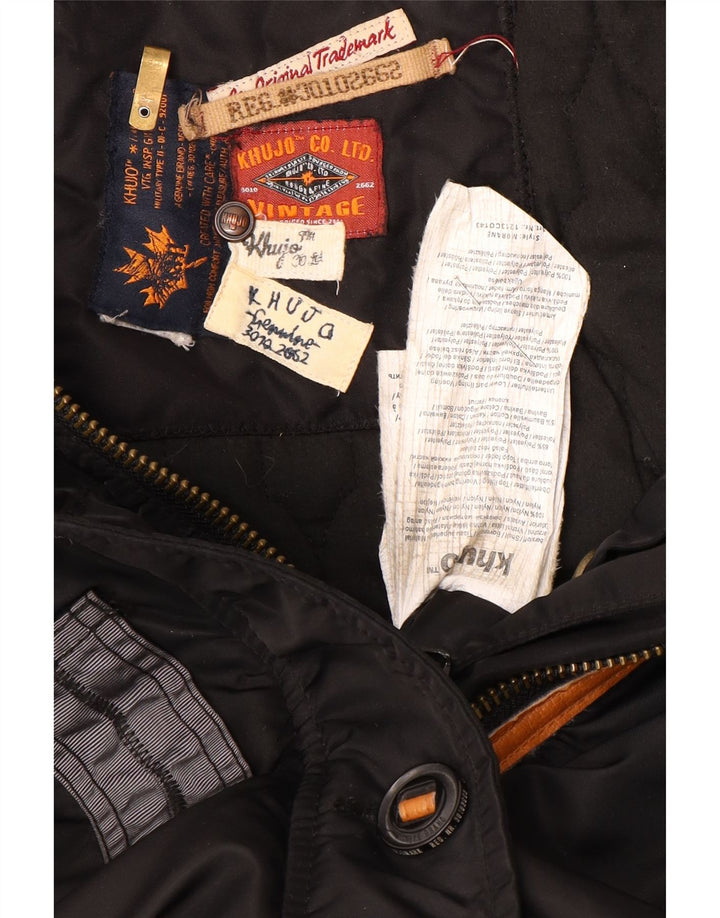 KHUJO Manteau rembourré à capuche pour femme UK 44 Polyester noir moyen