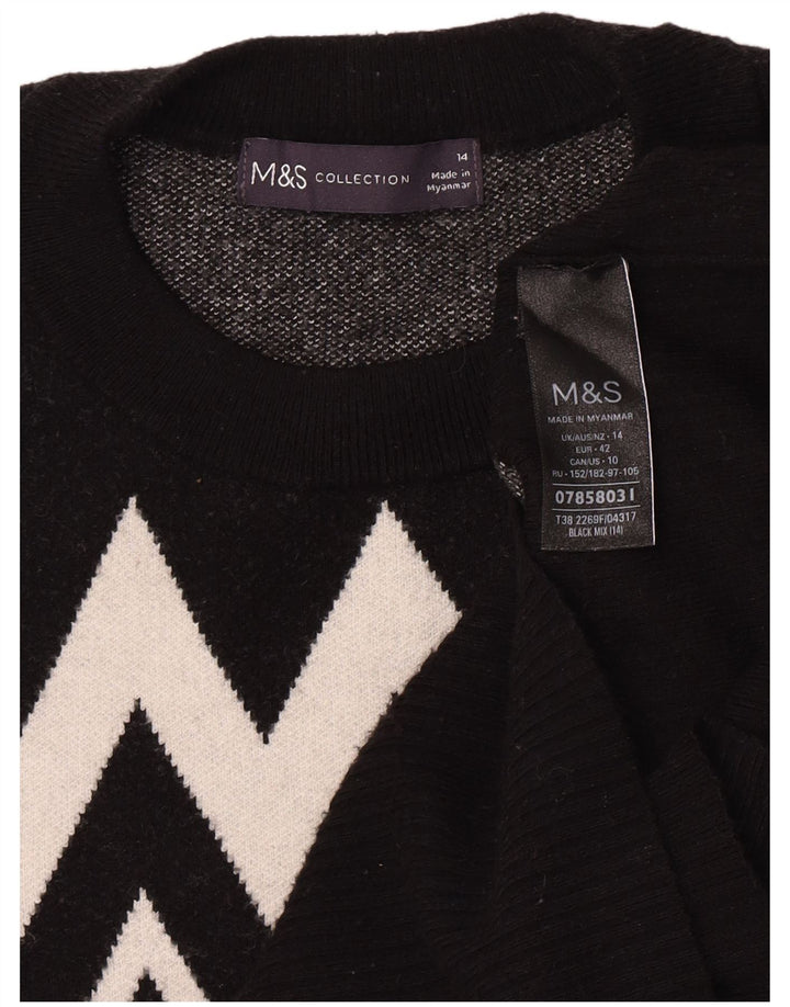Marks & Spencer Pull à col rond pour femme UK 14 Noir moyen