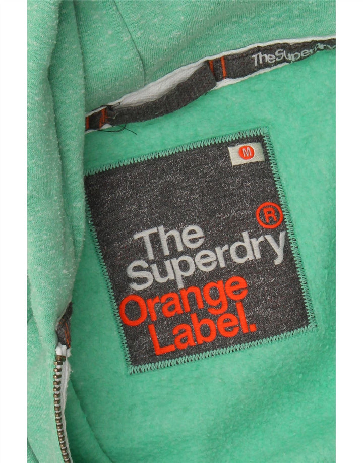 Superdry Pull à capuche zippé pour femme UK 12 Coton moucheté vert moyen