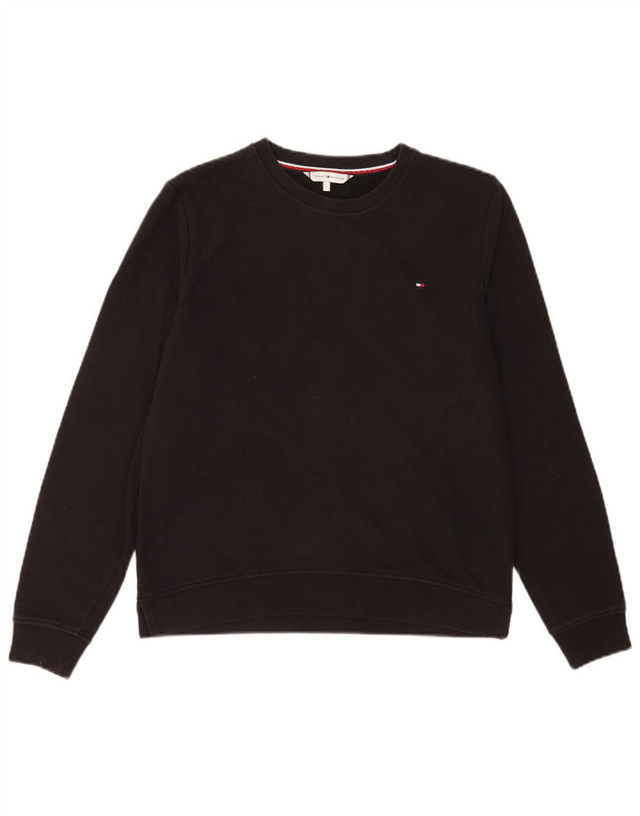 Tommy Hilfiger Sweat-shirt pour homme en coton noir Small