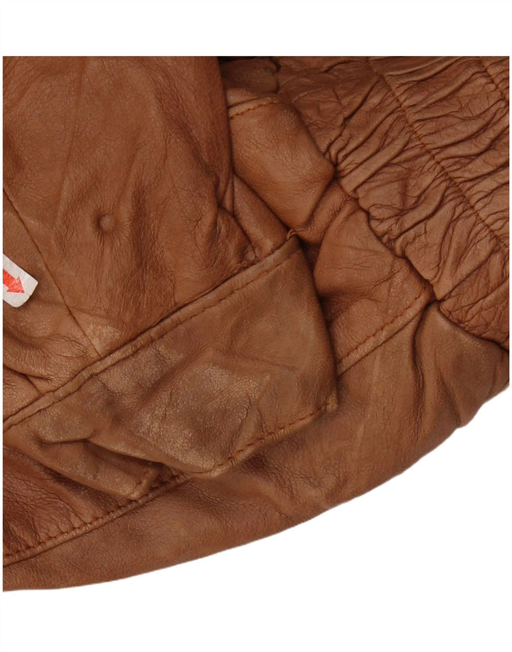 VINTAGE Veste en cuir militaire pour homme UK 44 2XL Cuir marron