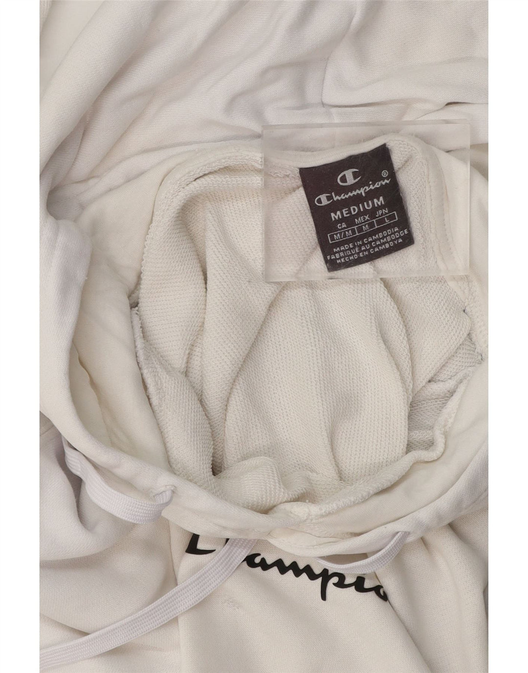 CHAMPION Pull à Capuche Graphique Homme Blanc Moyen