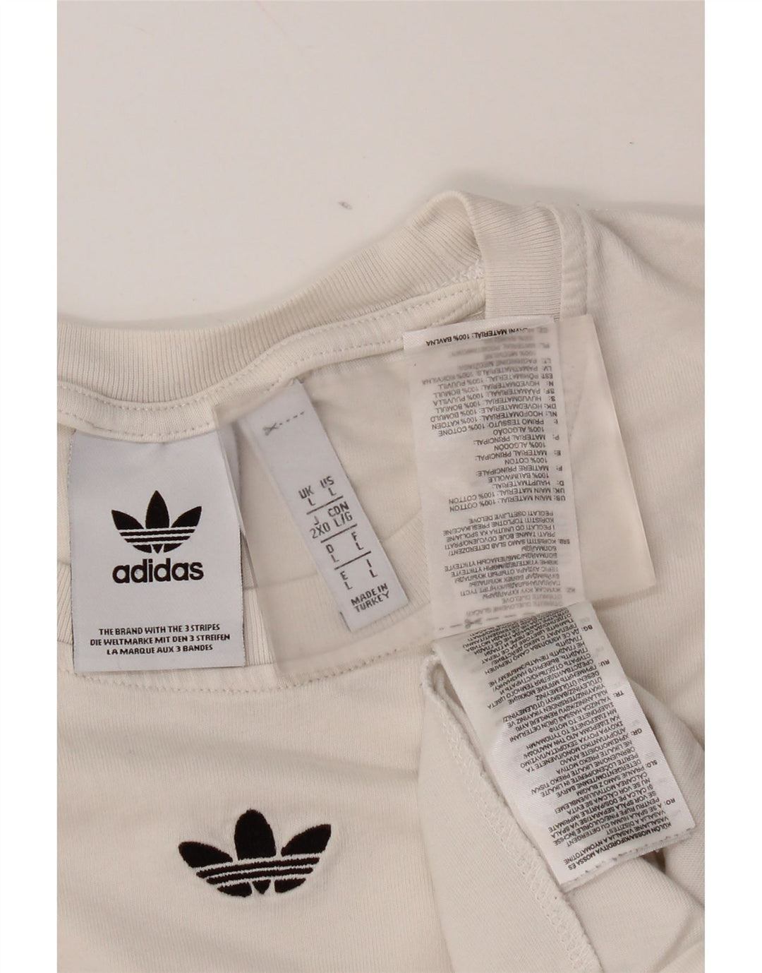 Adidas T-shirt graphique pour hommes, grand, en coton blanc