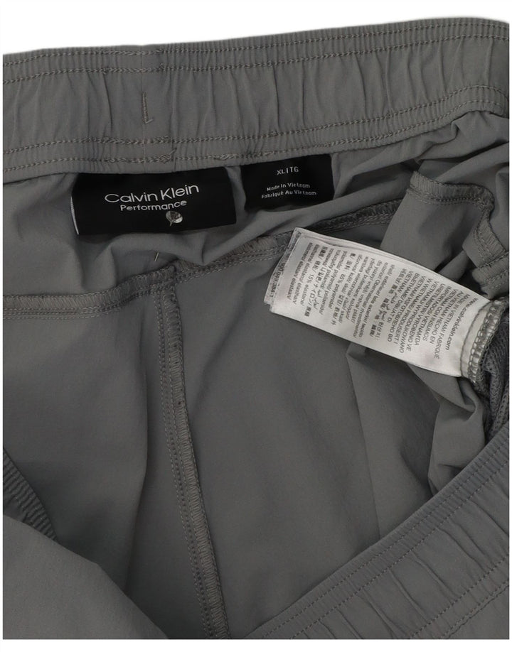 Calvin Klein Short de sport Performance pour homme XL Gris Colorblock Polyester