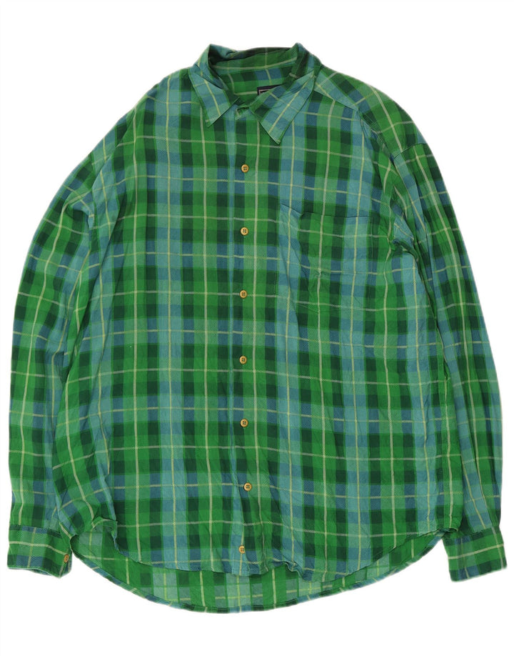Via Ardigo Chemise Homme Vert Moyen Carreaux Soie