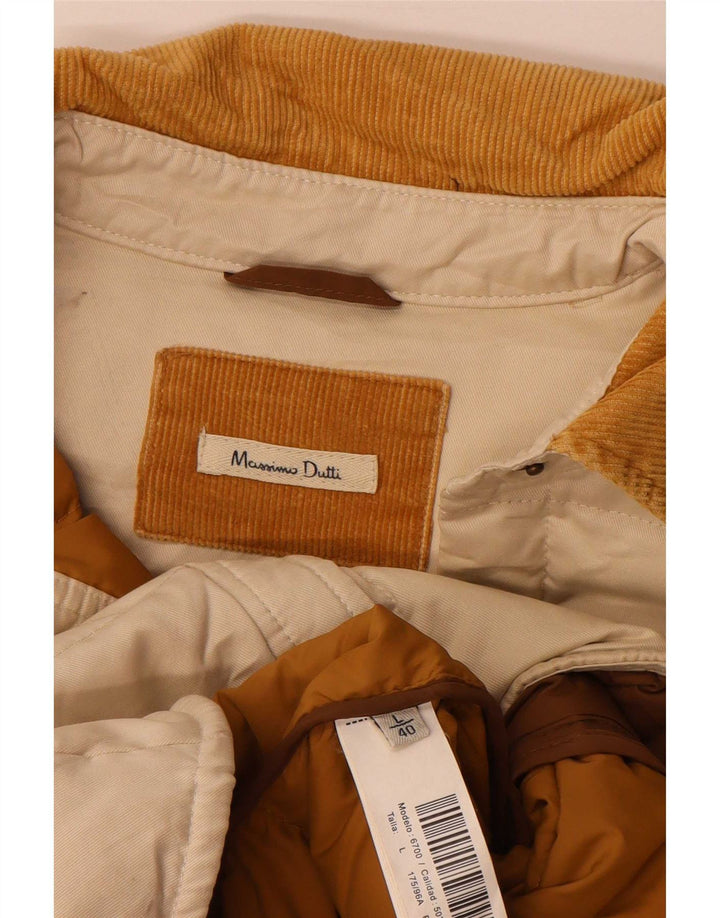 Massimo Dutti Veste matelassée pour femme UK 16 Large Beige Coton