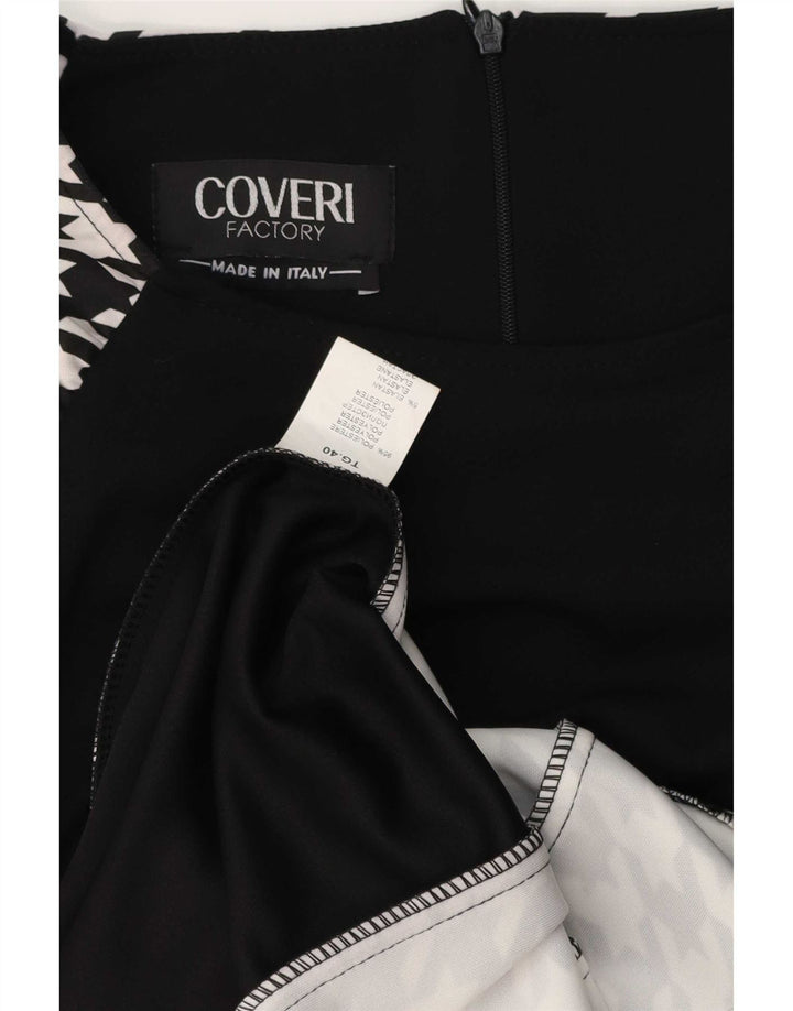 Coveri Robe fourreau à manches longues pour femme IT 40 Petit pied-de-poule noir