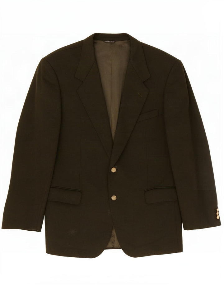 vintage Homme 2 Bouton Blazer Veste IT 52 XL Laine Kaki