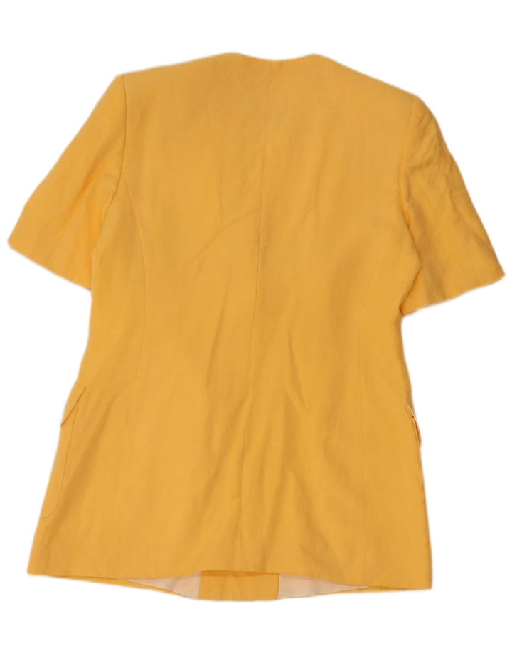 Renato Balestra Veste blazer à manches courtes pour femme IT 46 Large Jaune