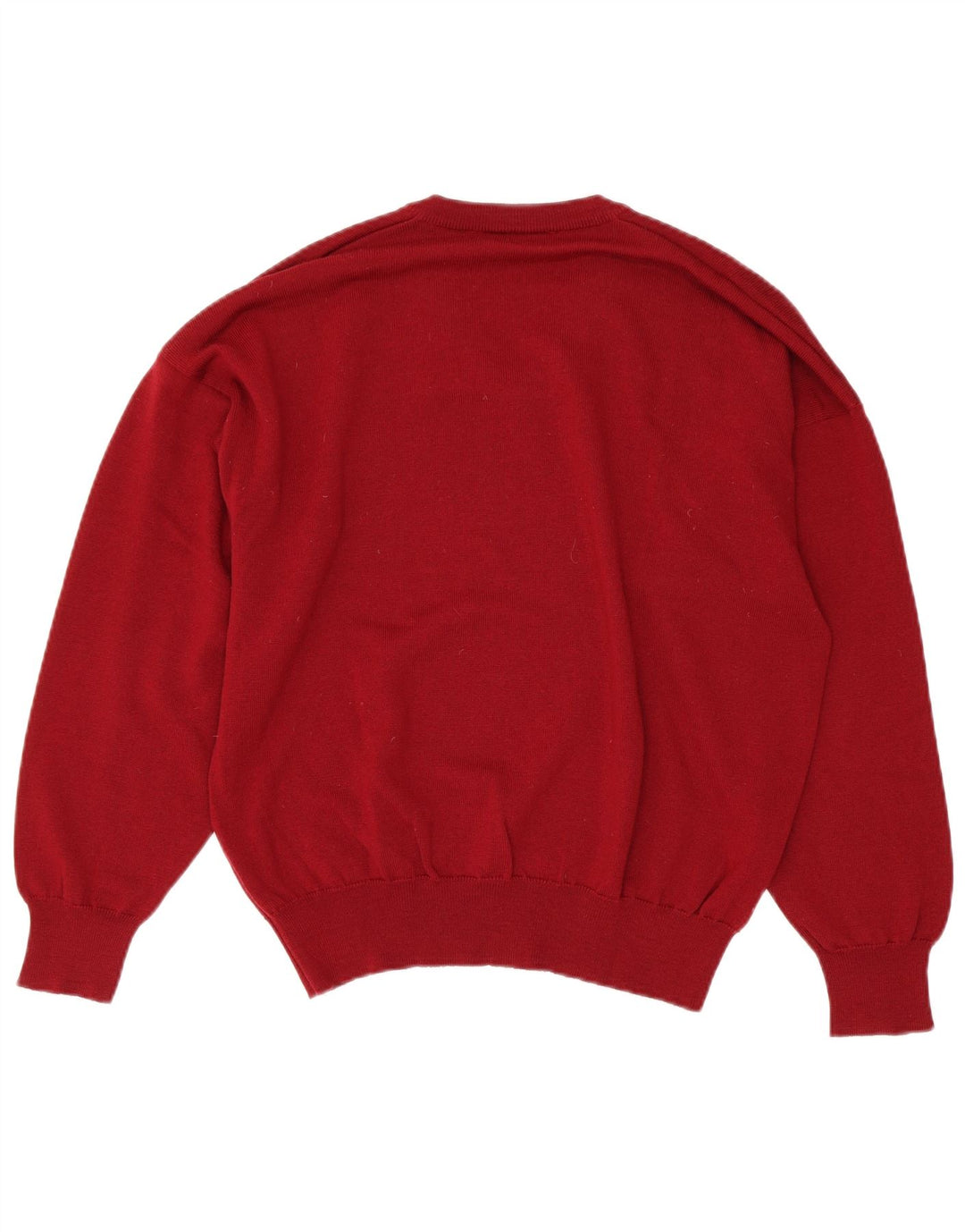 Lacoste Pull col V pour homme Taille 5 Grande laine vierge rouge