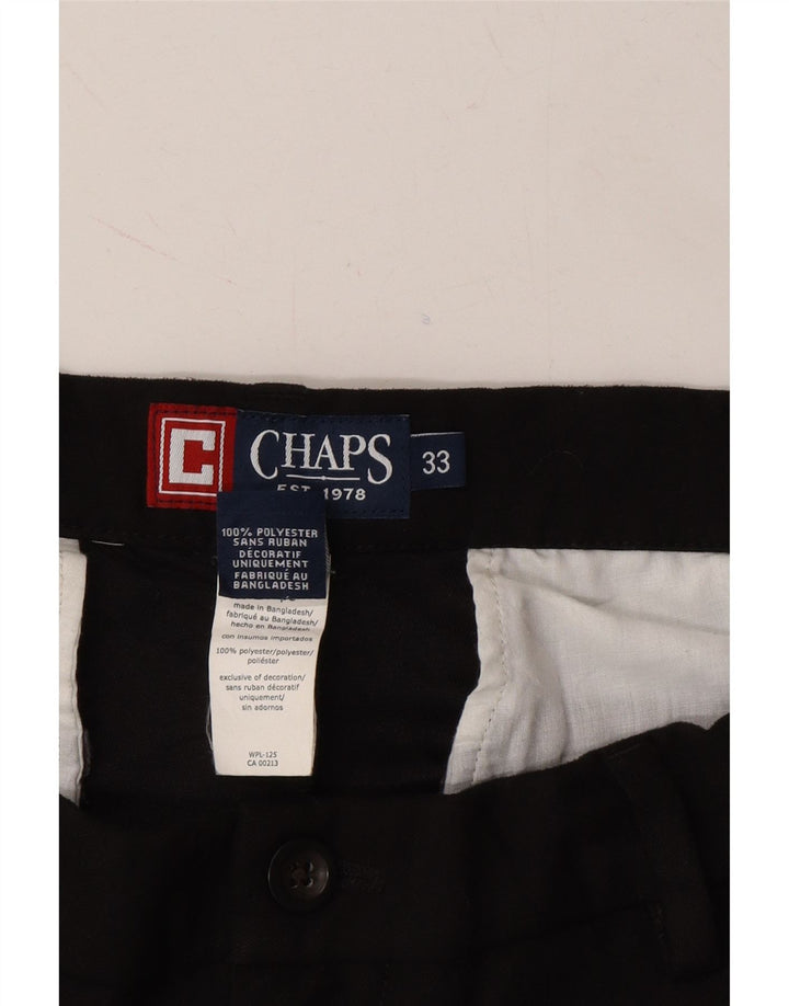 CHAPS Mens Chino Shorts W33 Medium Black Polyester Vintage Chaps and Second-Hand Chaps from Messina Hembry 