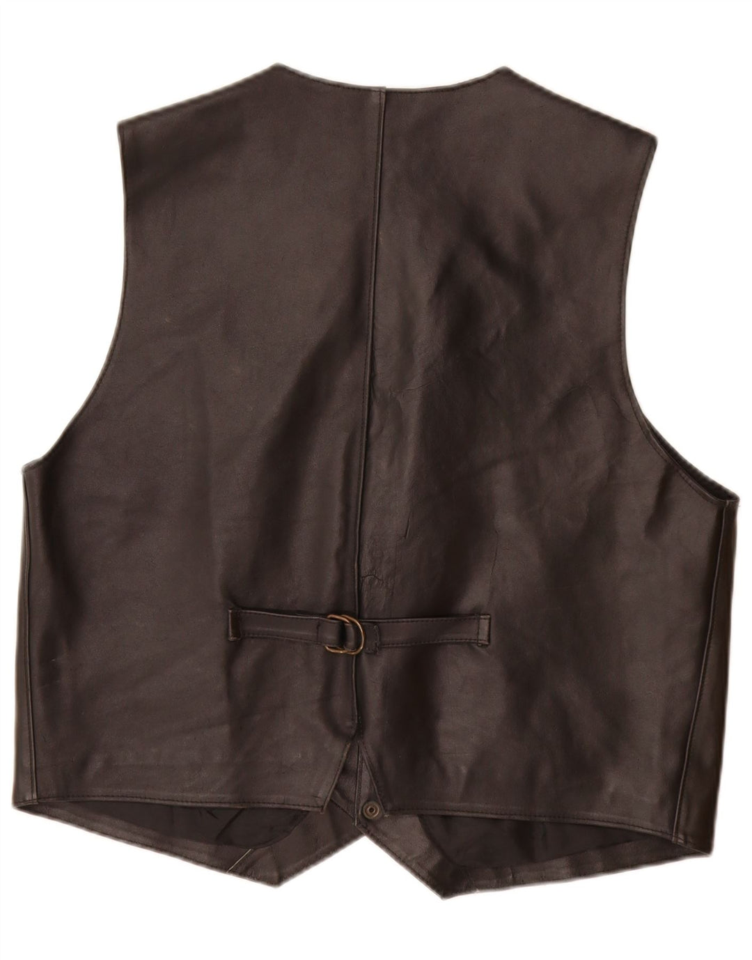 VINTAGE Gilet en cuir homme cuir noir moyen