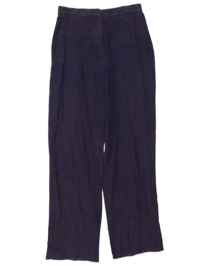 Zara Pantalon Chino Droit Femme Moyen W30 L31 Bleu Marine