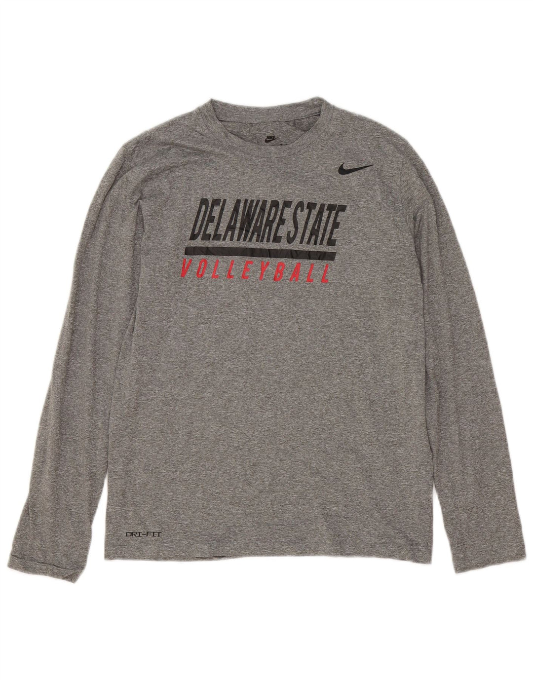 Nike Haut graphique à manches longues pour femme UK 12 Polyester moucheté gris moyen