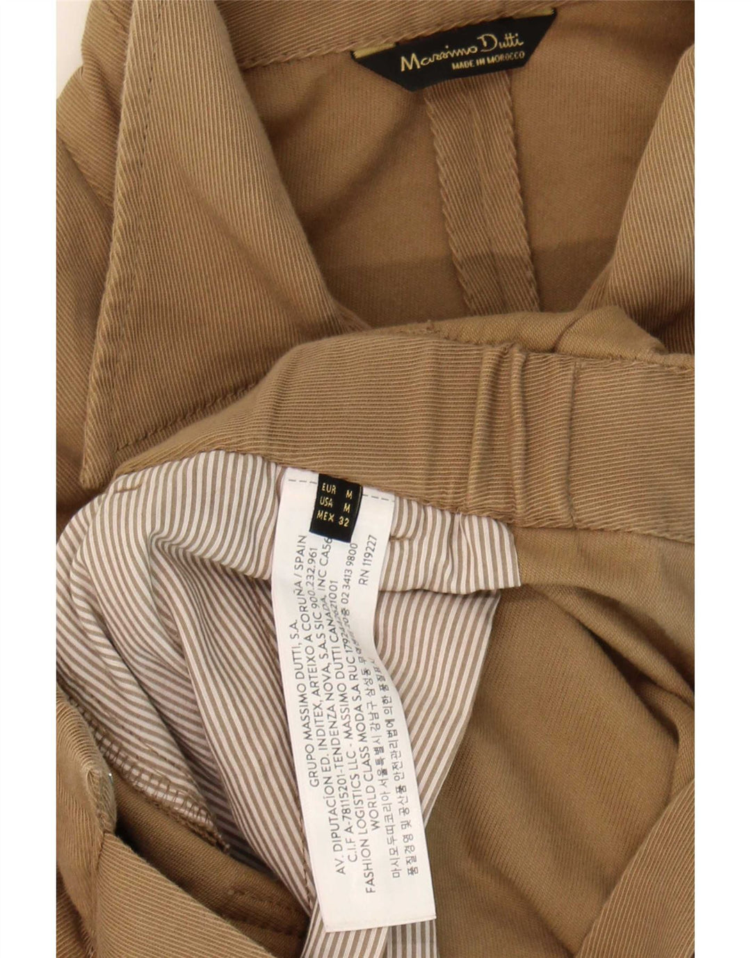 Massimo Dutti Combinaison Femme UK 12 Coton Beige Moyen