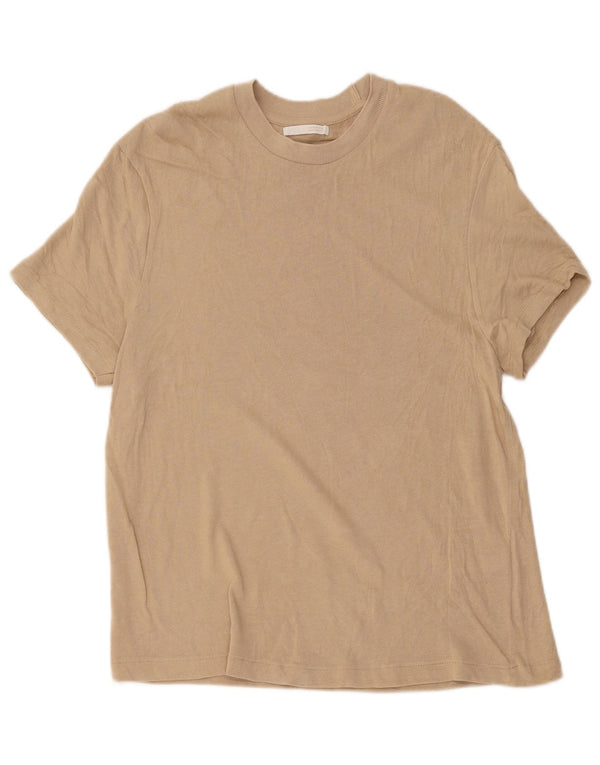 Zara Homme T-Shirt Top Beige Moyen Coton