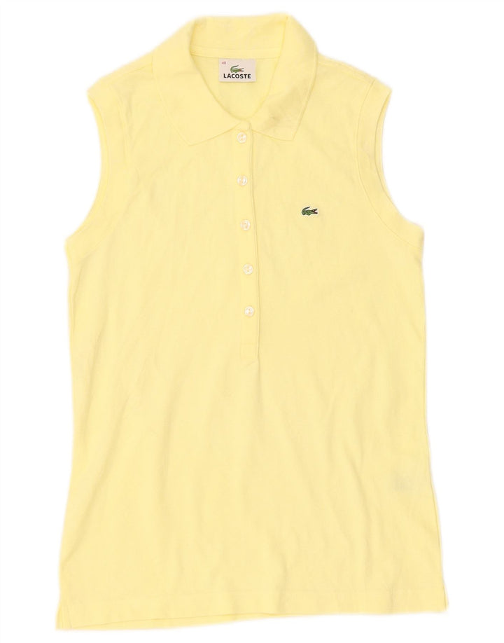 Lacoste Polo sans manches femme taille 40 coton jaune moyen