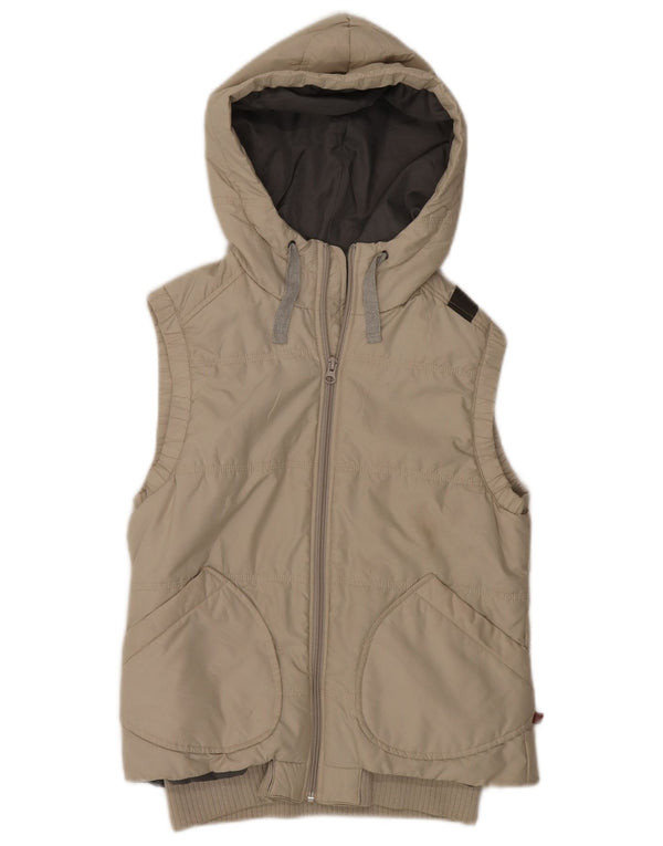 Diadora Gilet rembourré à capuche pour femme UK 6 XS Beige Polyamide