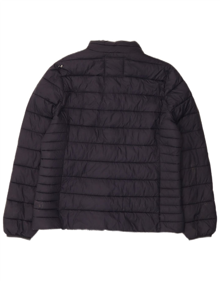 CREW CLOTHING Veste matelassée pour femme UK 16 Large Bleu Marine Nylon