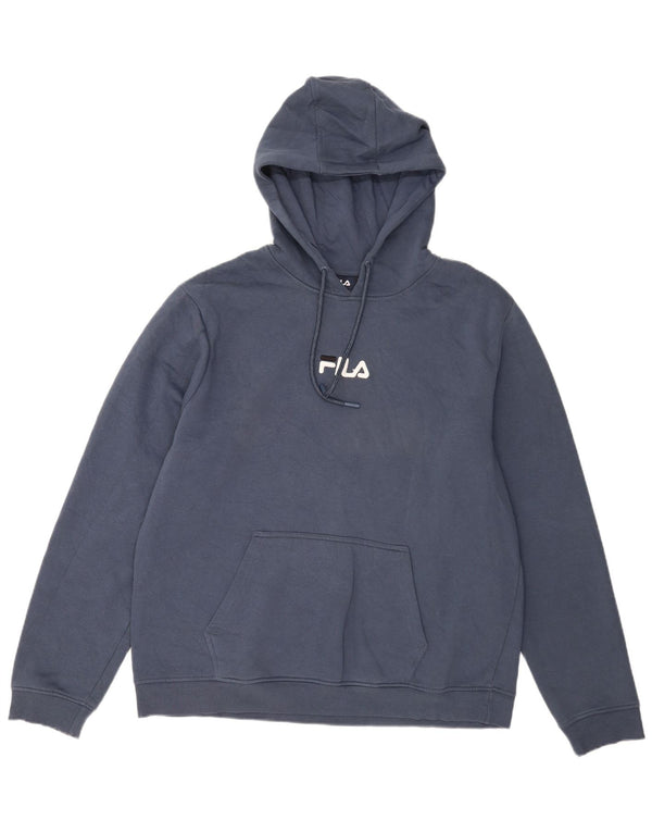 Fila Pull à capuche graphique pour homme 2XL en coton bleu marine