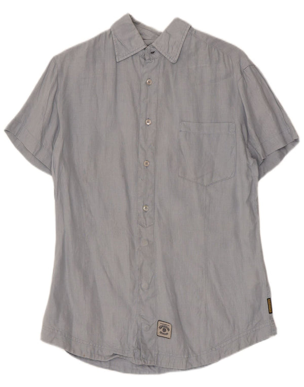 Armani Jeans Chemise à Manches Courtes Homme XS Bleu Lin