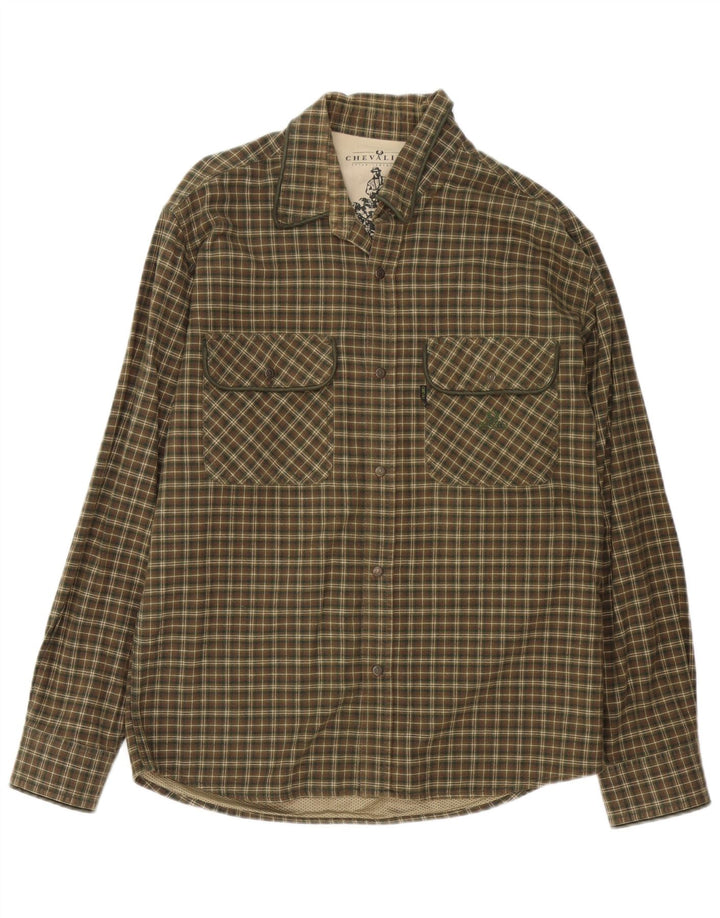 Chevalier Chemise Flanelle Homme Grand Carreau Vert Coton