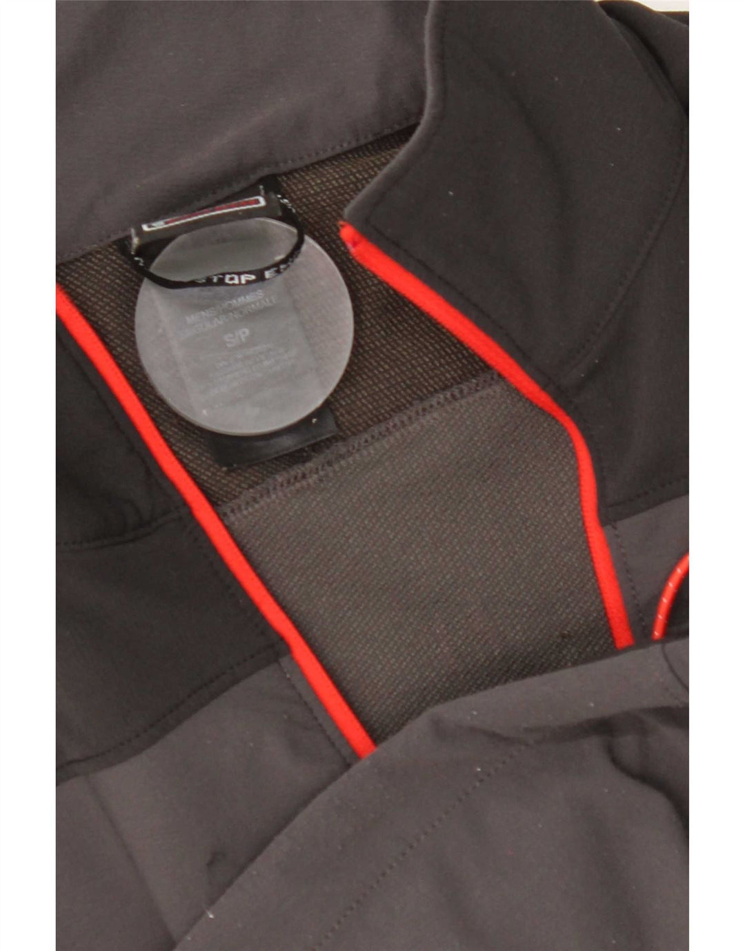 The North Face Haut de survêtement à col zippé pour hommes, petit, gris, colour block