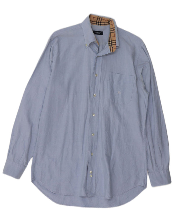 BURBERRY Mens Shirt Medium Blue Cotton