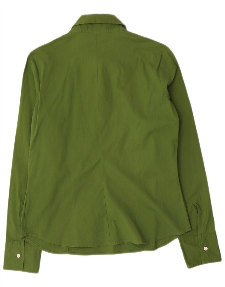 Benetton Chemise Pull Femme UK 12 Coton Vert Moyen