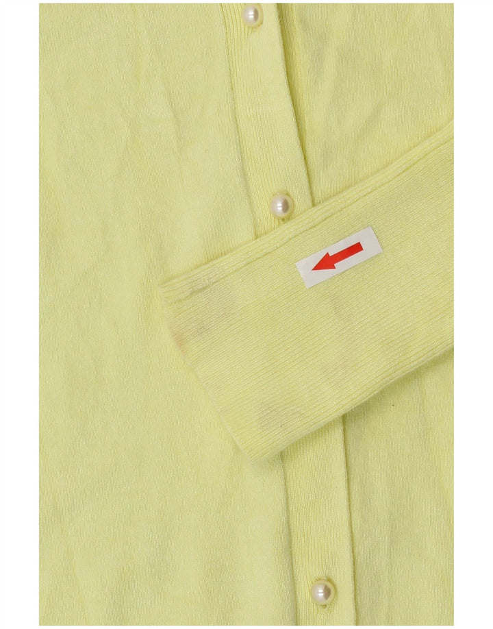 Zara Cardigan Femme Pull UK 10 Petite Viscose Jaune
